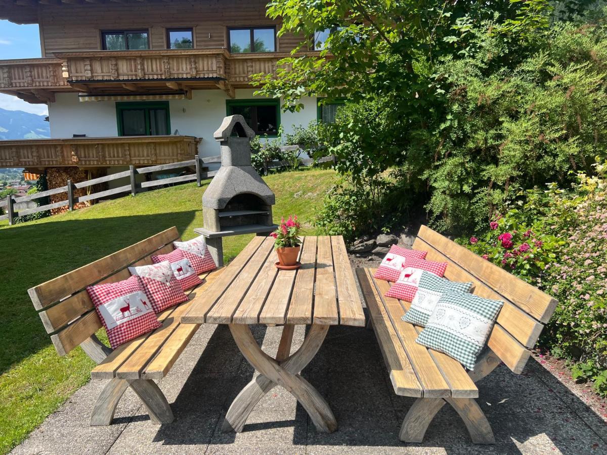 Ferienwohnung Platzhirsch Panorama View Balkon, Gartensauna, Garten, Grillplatz Stumm Exterior photo